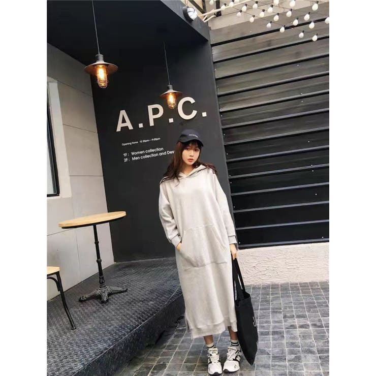 サイドスリットプルパーカーワンピース/カンガルーポケット | LETee | 詳細画像5 