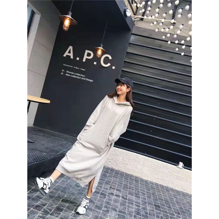 サイドスリットプルパーカーワンピース/カンガルーポケット | LETee | 詳細画像8 