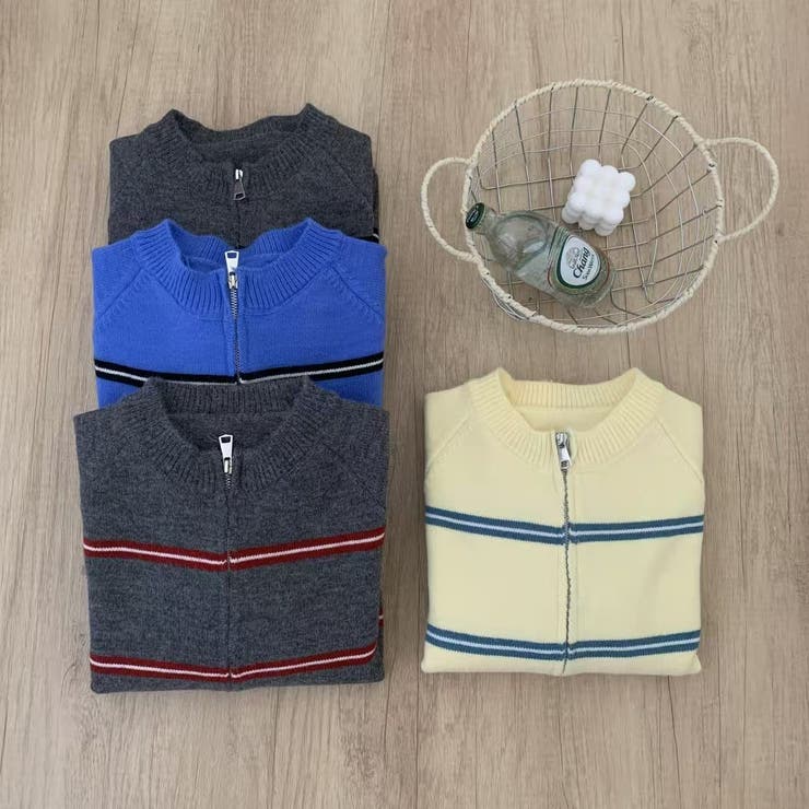 ボーダーニットカーディガン/ダブルジップ | LETee | 詳細画像3 