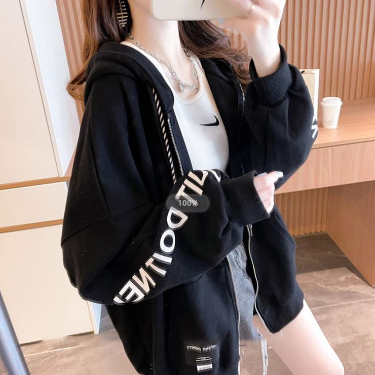 袖ロゴ切替ジップパーカー/ロゴチップ | LETee | 詳細画像9 