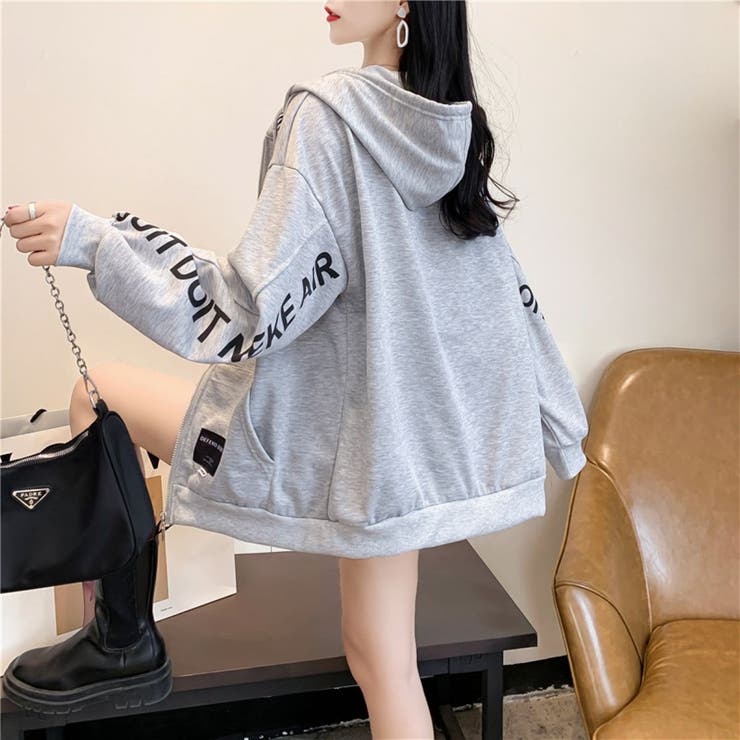 袖ロゴ切替ジップパーカー/ロゴチップ | LETee | 詳細画像2 