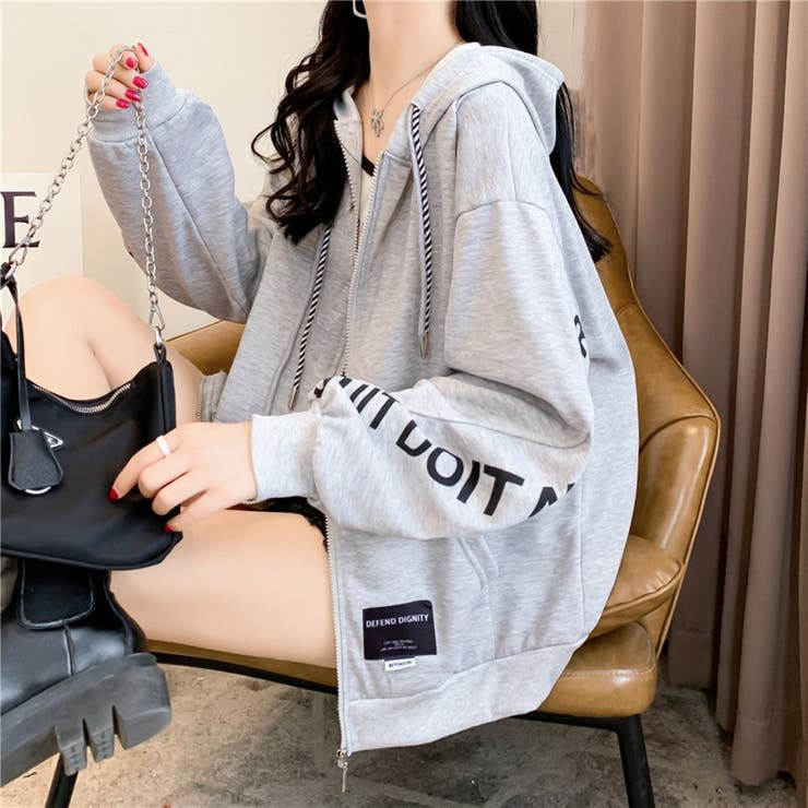 袖ロゴ切替ジップパーカー/ロゴチップ | LETee | 詳細画像5 