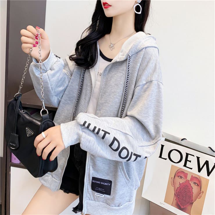 袖ロゴ切替ジップパーカー/ロゴチップ | LETee | 詳細画像7 