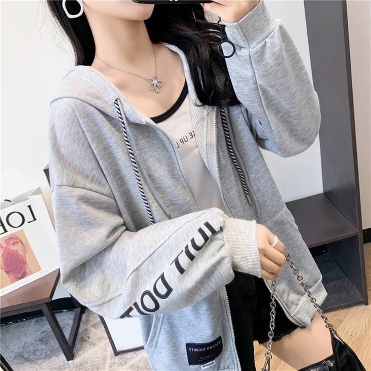 袖ロゴ切替ジップパーカー/ロゴチップ | LETee | 詳細画像8 