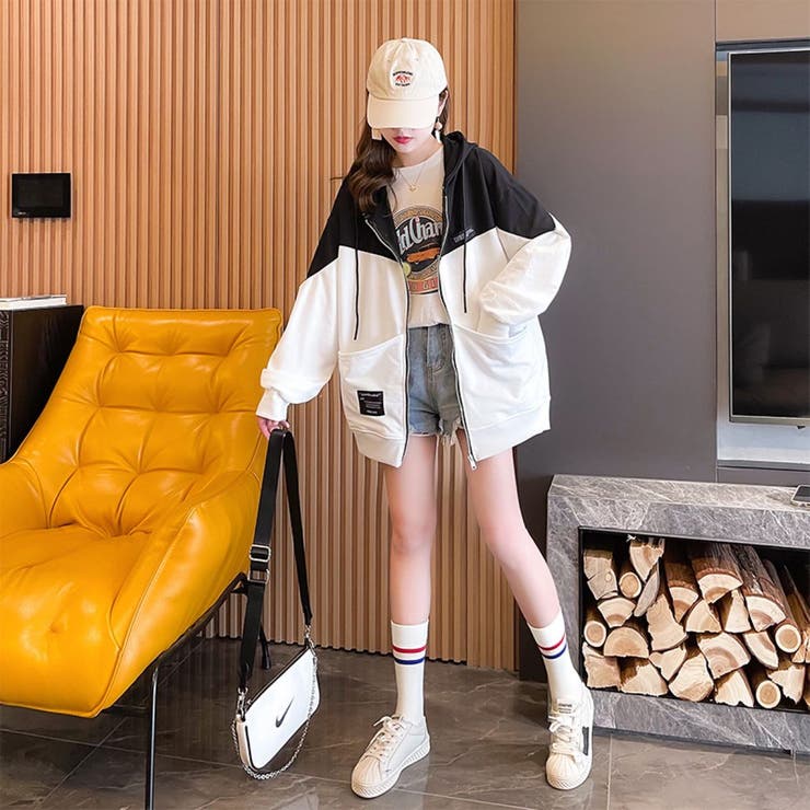 バイカラーパーカージャケット/ジップパーカー | LETee | 詳細画像11 