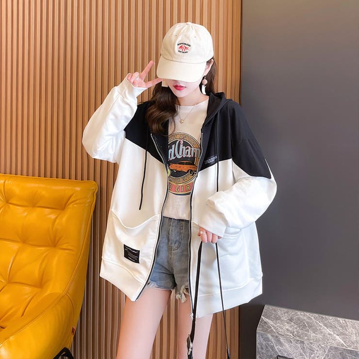 バイカラーパーカージャケット/ジップパーカー | LETee | 詳細画像14 