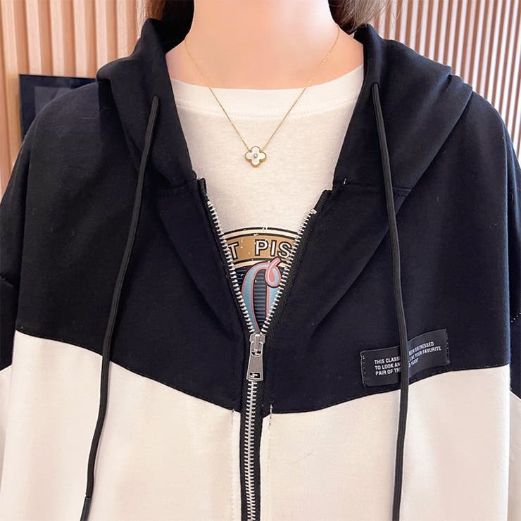 バイカラーパーカージャケット/ジップパーカー | LETee | 詳細画像15 