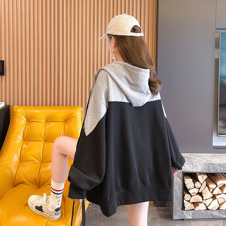 バイカラーパーカージャケット/ジップパーカー | LETee | 詳細画像7 