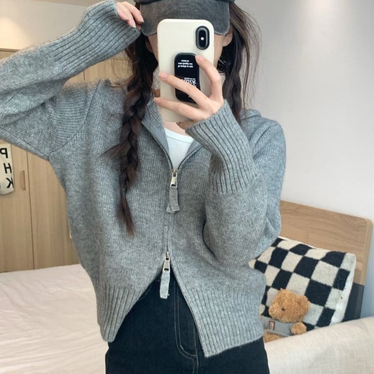 ダブルジップ♪ニットパーカー | LETee | 詳細画像7 