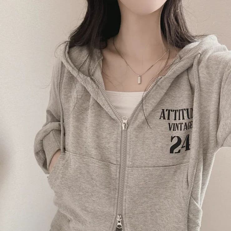GREY | 24 ロゴ パーカー | LETee