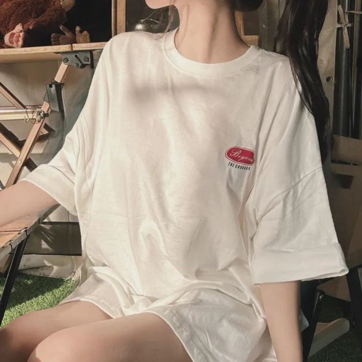 WHITE | バックロゴプリント ビッグTシャツ | LETee