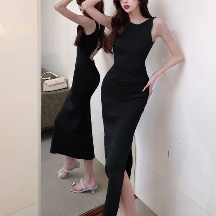 BLACK | 前後2WAYノースリーブワンピース | LETee
