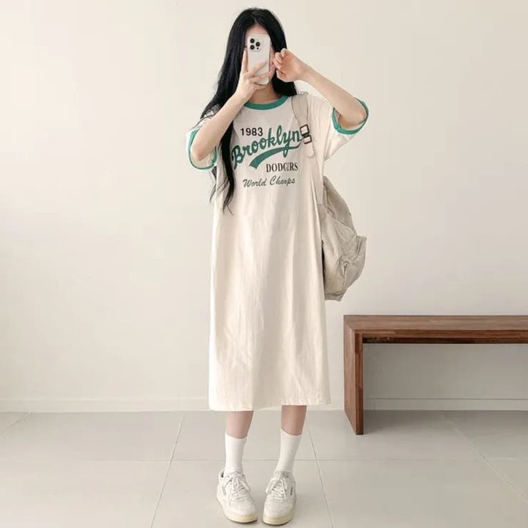 半袖ロゴプリントTシャツワンピース | LETee | 詳細画像8 