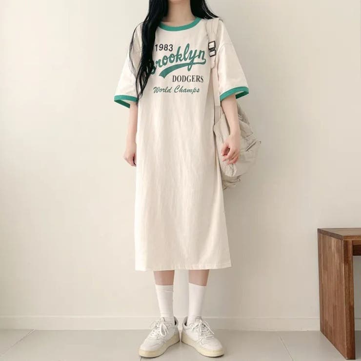半袖ロゴプリントTシャツワンピース | LETee | 詳細画像9 