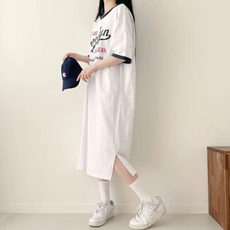 半袖ロゴプリントTシャツワンピース | LETee | 詳細画像2 