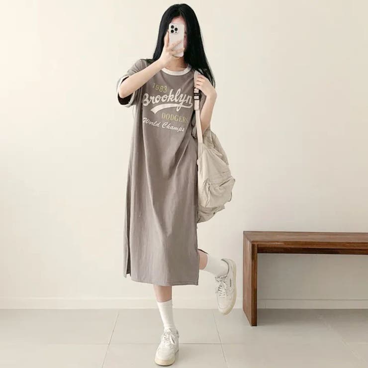 半袖ロゴプリントTシャツワンピース | LETee | 詳細画像3 