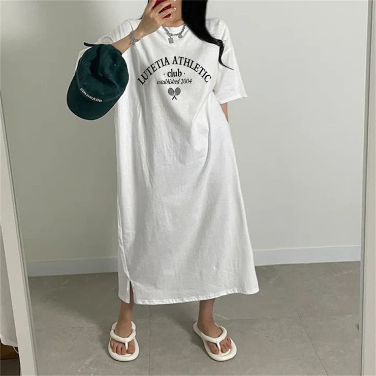 半袖ロゴプリントTシャツワンピース | LETee | 詳細画像2 