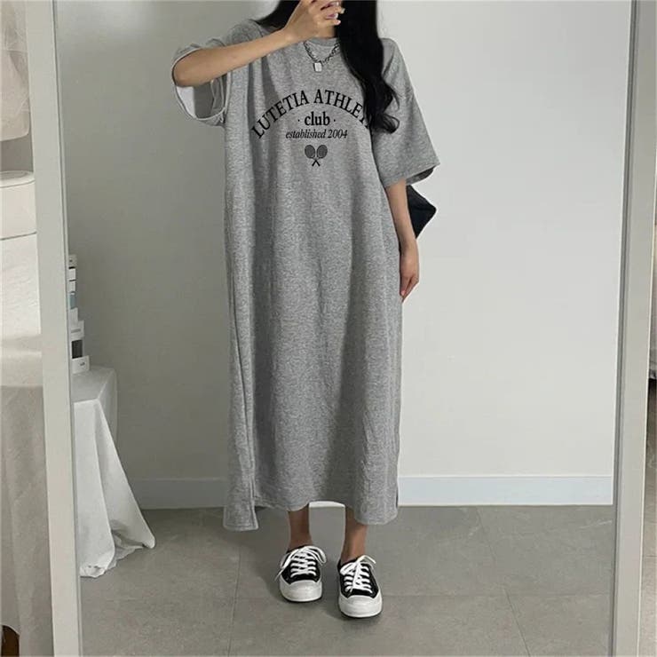 半袖ロゴプリントTシャツワンピース | LETee | 詳細画像3 