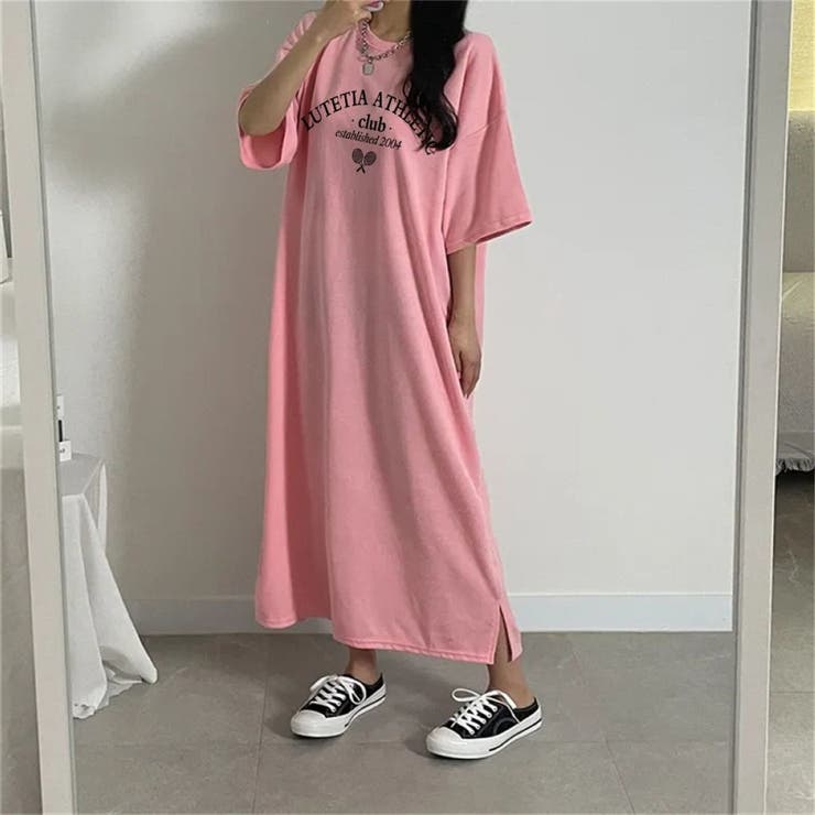 半袖ロゴプリントTシャツワンピース | LETee | 詳細画像5 