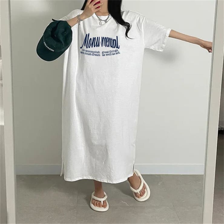 半袖ロゴプリントTシャツワンピース | LETee | 詳細画像1 