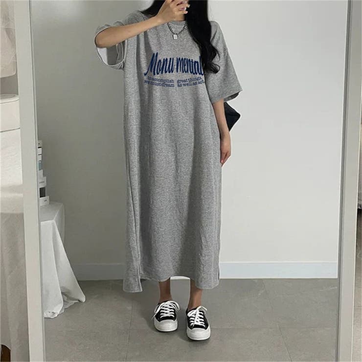 半袖ロゴプリントTシャツワンピース | LETee | 詳細画像4 