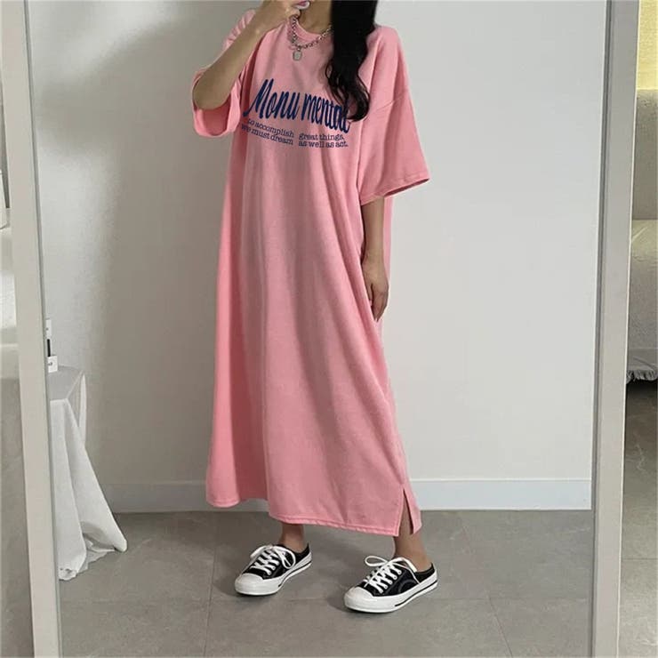 半袖ロゴプリントTシャツワンピース | LETee | 詳細画像5 