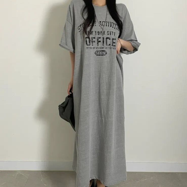 半袖ロゴプリントTシャツワンピース | LETee | 詳細画像3 