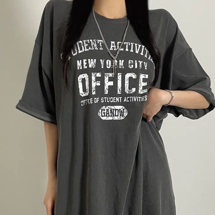 C.GREY | 半袖ロゴプリントTシャツワンピース | LETee