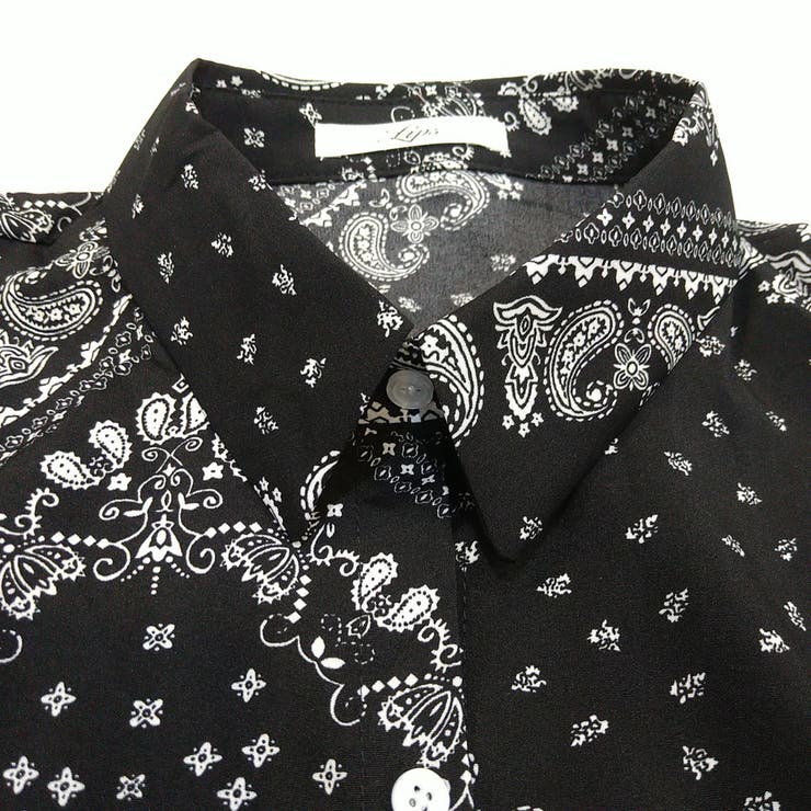 バンダナ柄ショルダーオープンシャツ ゆったり リラックス | Lips | 詳細画像6 