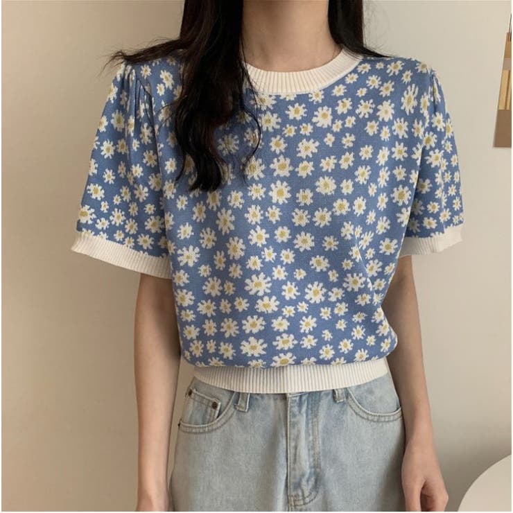 デイシー チェック花柄トップス BLOUSE