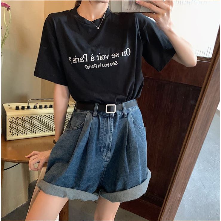 ロールアップショートパンツ パンツ全般 ゆったり[品番：LPSW0001088
