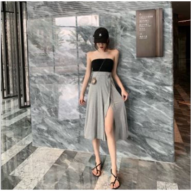 ベアスリットワンピース チューブトップワンピース 新作[品番