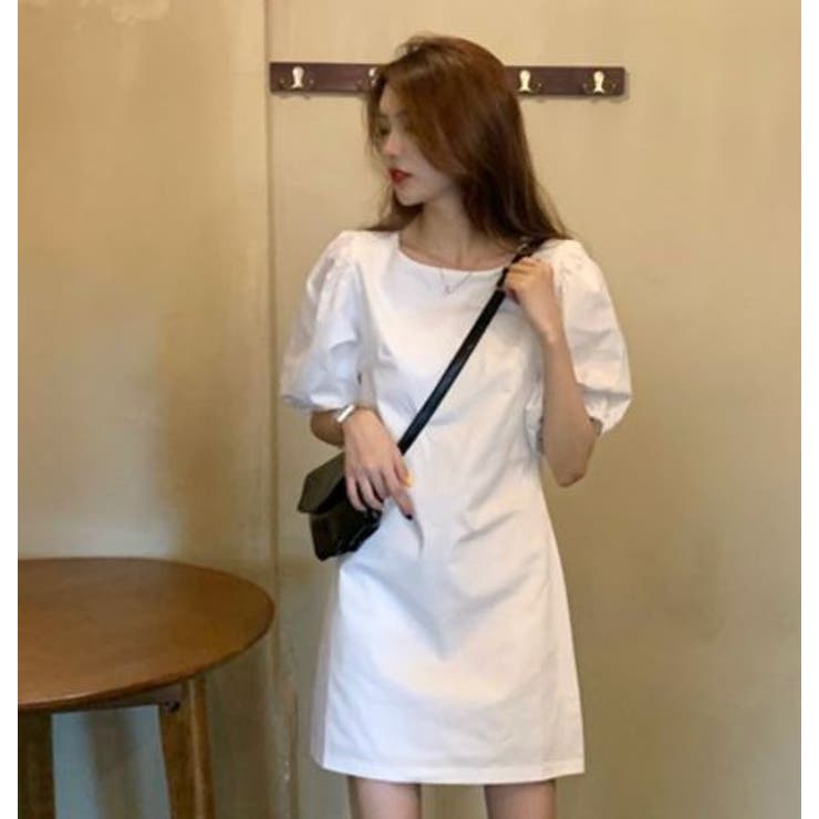 シンプルパフスリーブワンピース 半袖 レディース 品番 Lpsw Letee レティー のレディースファッション通販 Shoplist ショップリスト