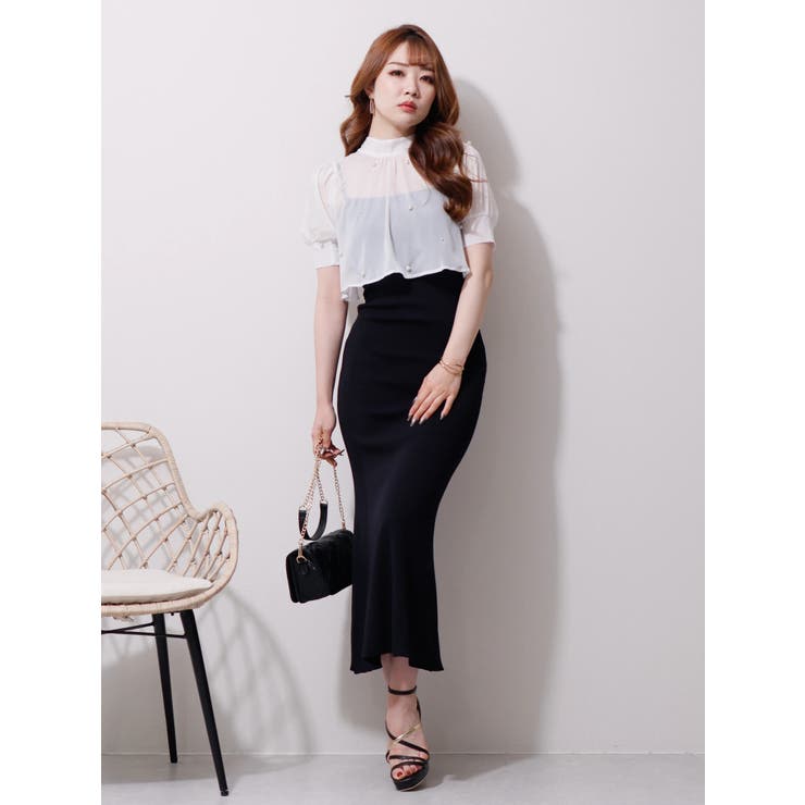 パールブラウスマーメイドキャミワンピース | LIPSERVICE | 詳細画像7 