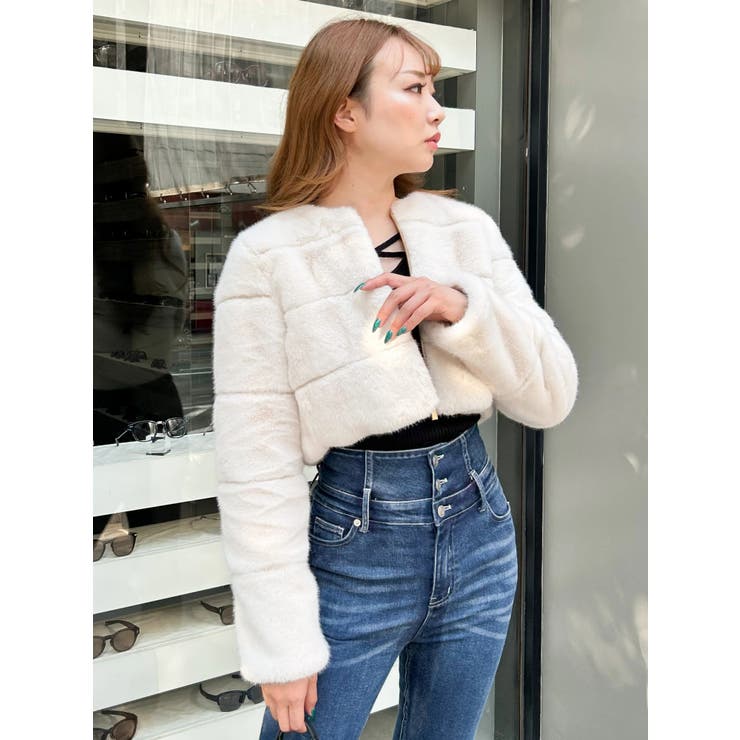 カッティングショートファージャケット[品番：LINW0002019]｜LIPSERVICE（リップサービス ）のレディースファッション通販｜SHOPLIST（ショップリスト）