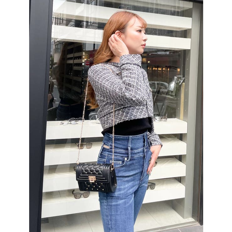 glossy tweedノーカラージャケット | LIPSERVICE | 詳細画像8 