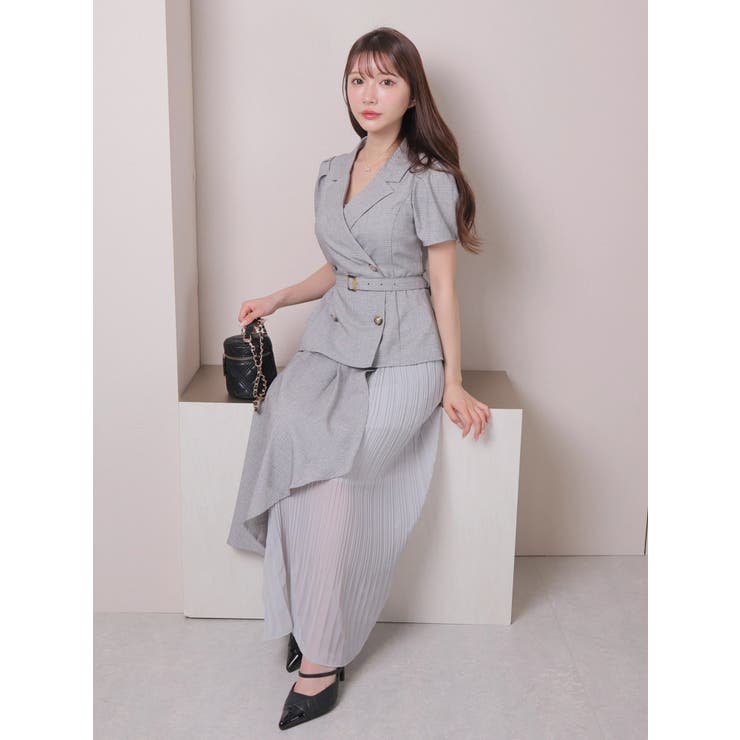 ジャケットレイヤードプリーツワンピース | LIPSERVICE | 詳細画像5 