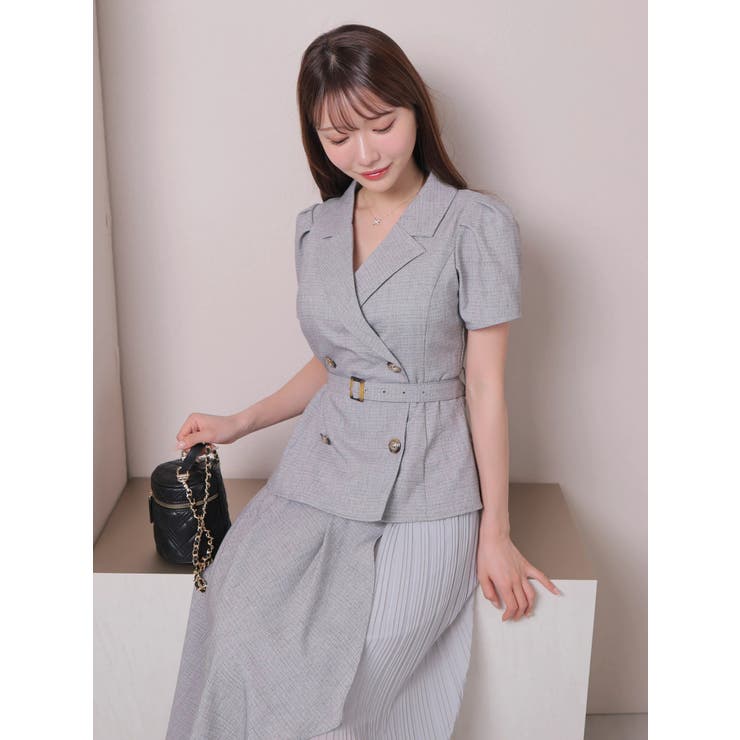 ジャケットレイヤードプリーツワンピース | LIPSERVICE | 詳細画像6 