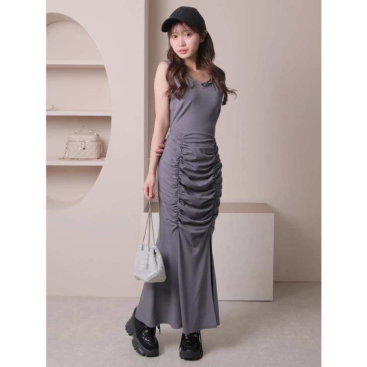 極美品☆大きいサイズ☆Mマーリエルカセット☆ギャザースリーブワンピース ☆19号 極美品☆大きいサイズ☆Mマーリエルカセット☆ギャザースリーブ