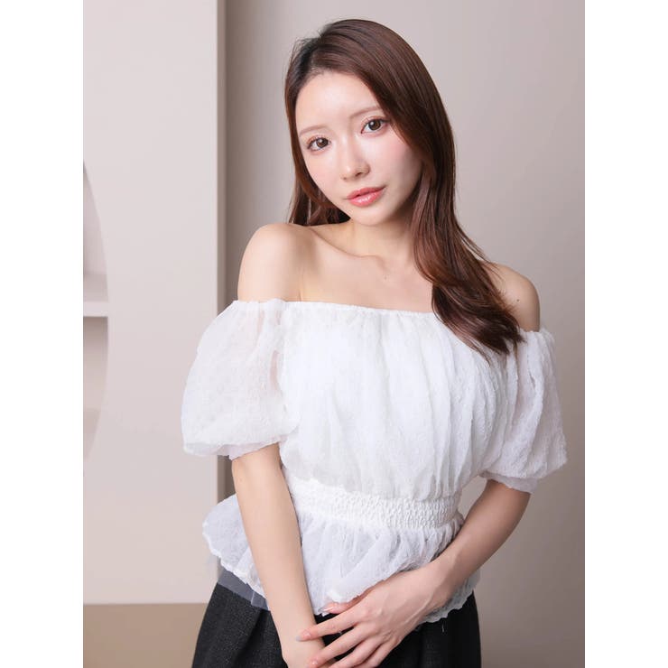 ショルダーリボンオフショルトップス[品番:LINW0002392 ショルダーリボンオフショルトップス[品番:LINW0002392