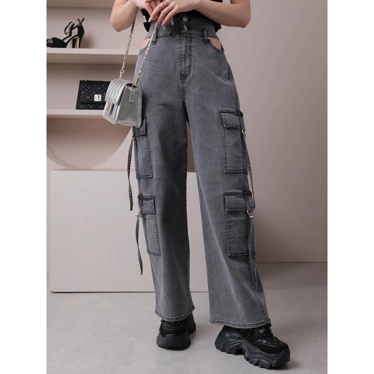 glamb クロップド デニム カーゴパンツ 定価2万4750円