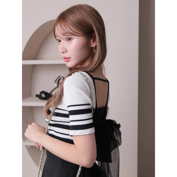 ミックス１ | バックリボンリブニット | LIPSERVICE