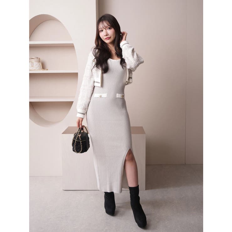 ツイードアンサンブルニットワンピース | LIPSERVICE | 詳細画像29 