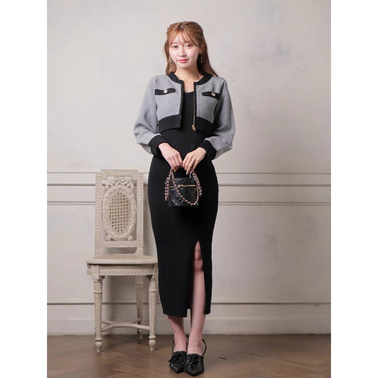 ツイードアンサンブルニットワンピース | LIPSERVICE | 詳細画像45 