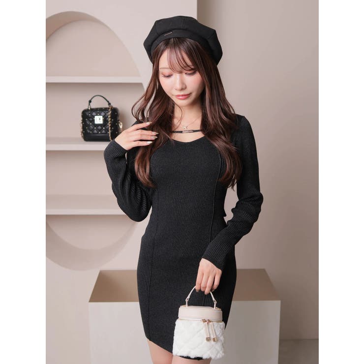 2wayストラップラメニットワンピース[品番：LINW0002436]｜LIPSERVICE（リップサービス）のレディースファッション通販｜SHOPLIST（ショップリスト）