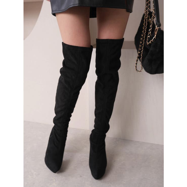 ブラック | サイドラインニーハイブーツ | LIPSERVICE