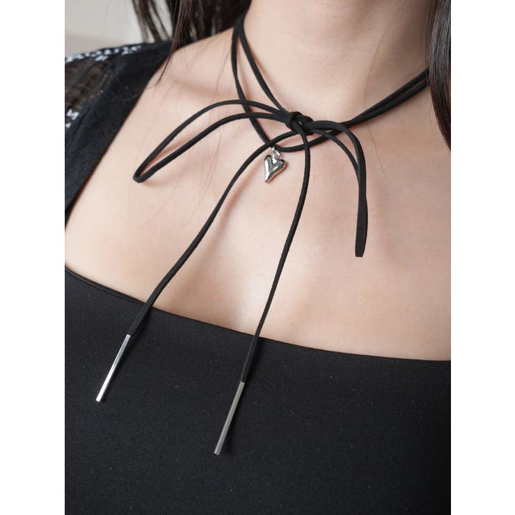 ハートチャーム付スエードチョーカー | LIPSERVICE | 詳細画像1 