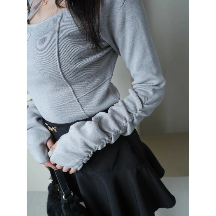 ポイントプレートチョーカーニット[品番：LINW0002480