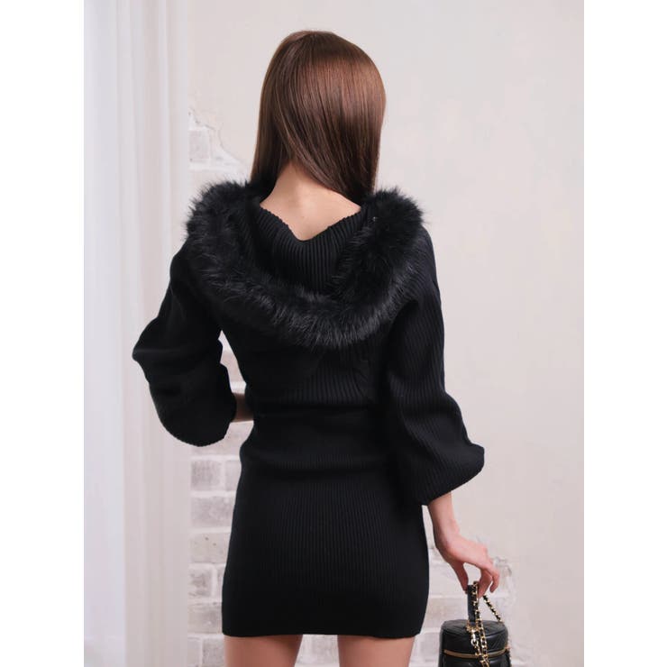 ファーフードニットワンピース | LIPSERVICE | 詳細画像14 