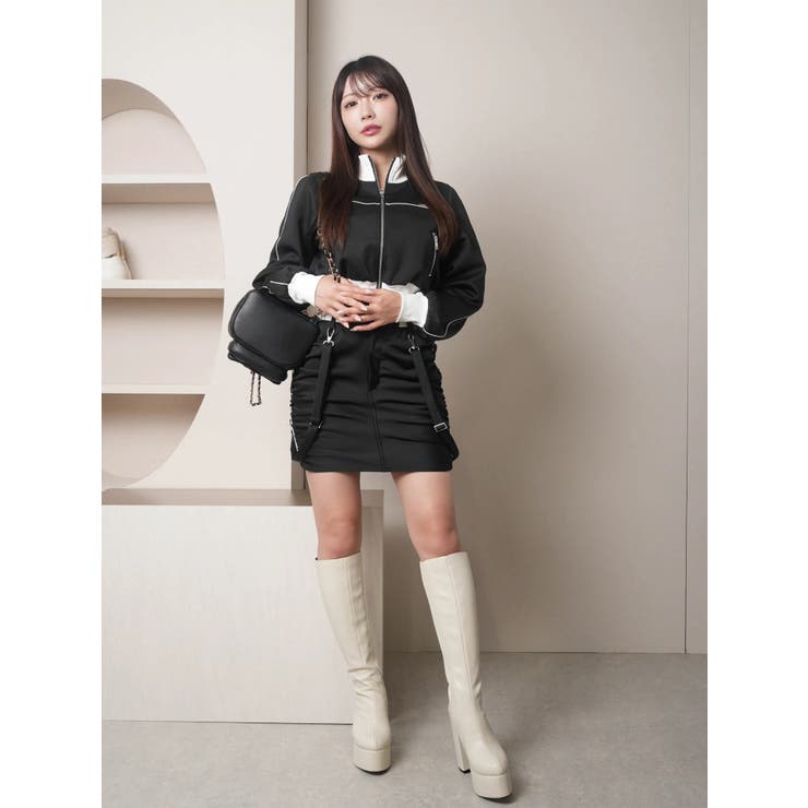 サイドラインギャザートラックスカート | LIPSERVICE | 詳細画像10 